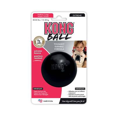Kong balle extrême noir disponible en plusieurs tailles