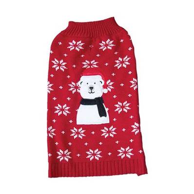 PULL FANTAISIE DE NOEL OURS ROUGE T25cm