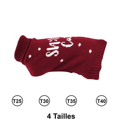 PULL SNOW CUTE BORDEAUX S - 25CM