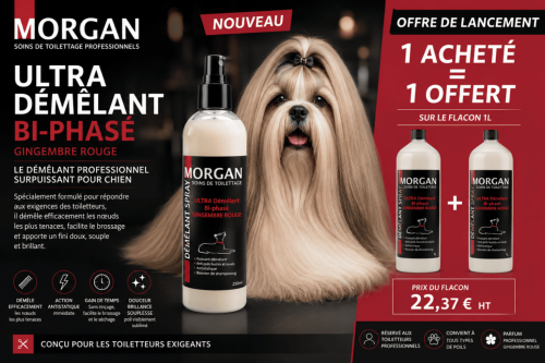 Ultra Démêlant Bi-phasé MORGAN 1L + Offre de lancement 1 acheté = 1 offert