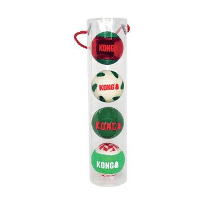 KONG HOLIDAY OCCASIONS BALLS 4-PK MD 24,77CM-259G
