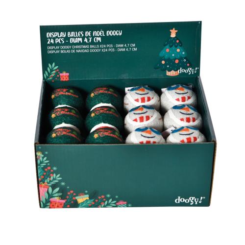 DISPLAY BALLES DE NOEL DOOGY X24PCS - DIAM 4,7CM DEREF A EPUIS