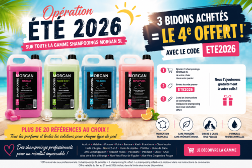 3 Shampooings MORGAN 5L achetés = le 4ᵉ OFFERT !