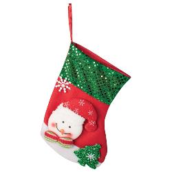 CHAUSSETTE DE NOEL BONHOMME DE NEIGE 25CM