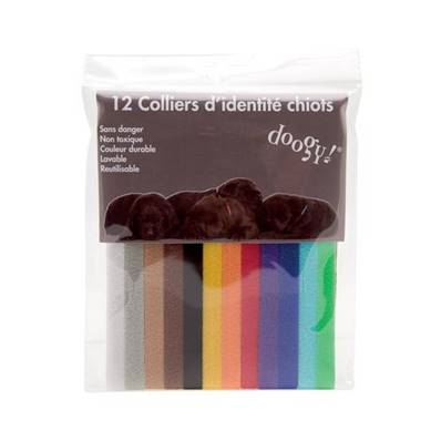 Lot de 12 colliers d'identification pour chiots