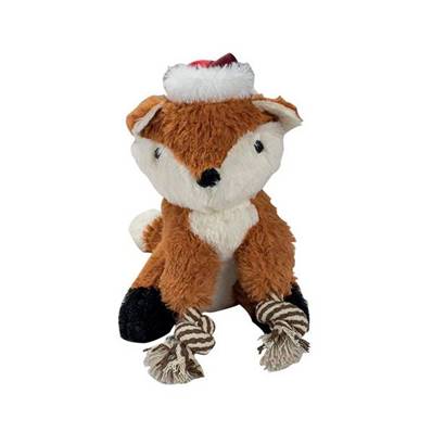 PELUCHE RENARD DE NOEL AVEC CORDE 22CM